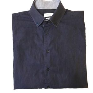 Zara Man Slim Fit Button Down Shirt Pinstripes